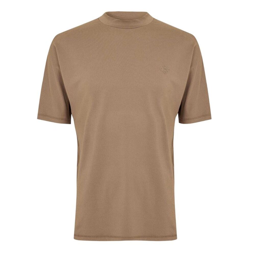 Couture Club Mens Rubberised Logo Training T-Shirt / Brown